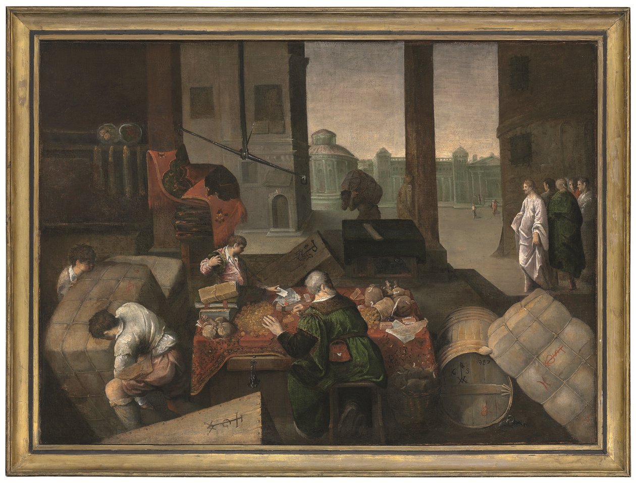 Powołanie świętego Mateusza (olej na płótnie) autorstwa Jacopo (1510 92) (circle) Bassano