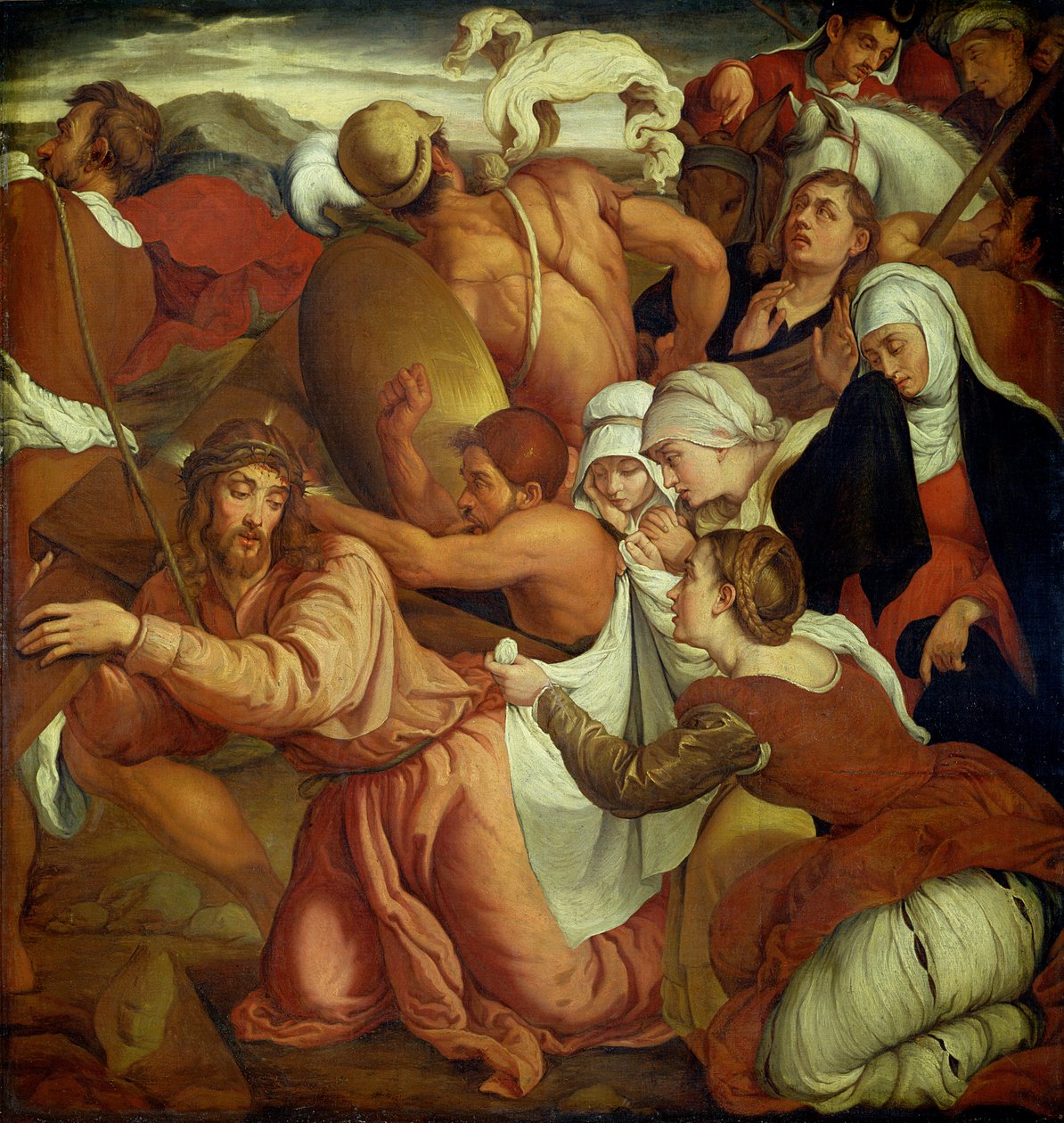 Chrystus i Weronika (olej na płótnie) autorstwa Jacopo (1510-92) (follower) Bassano