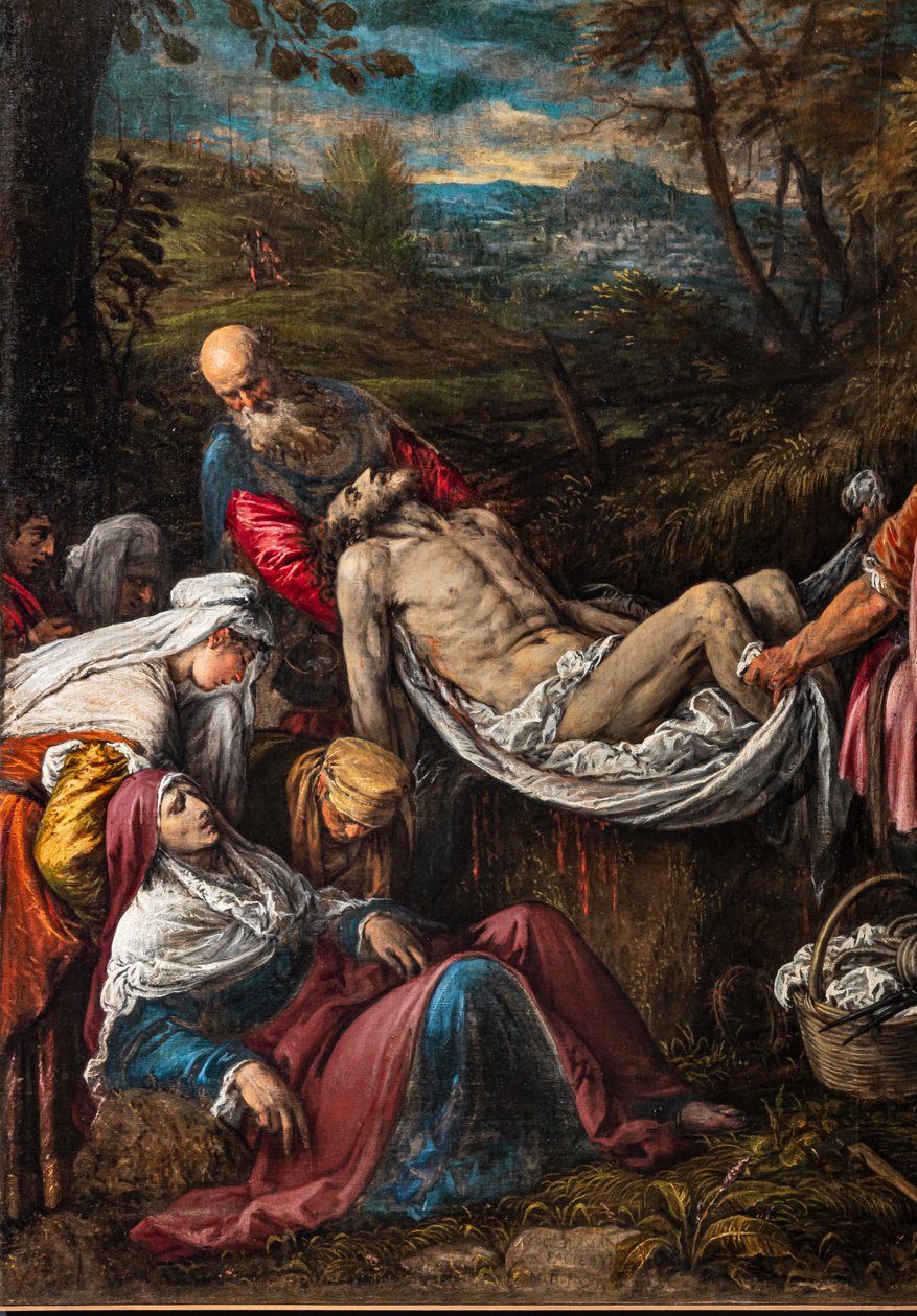 Sepultamento do corpo de Cristo, detalhe polonês autorstwa Jacopo (1510 92) Bassano