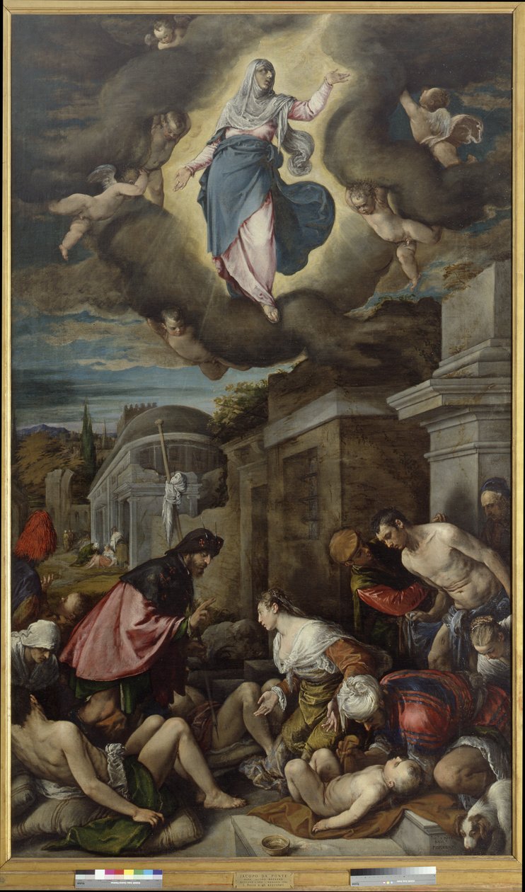 Św. Roch odwiedza ofiary zarazy, ok. 1575 (olej na płótnie) autorstwa Jacopo Bassano