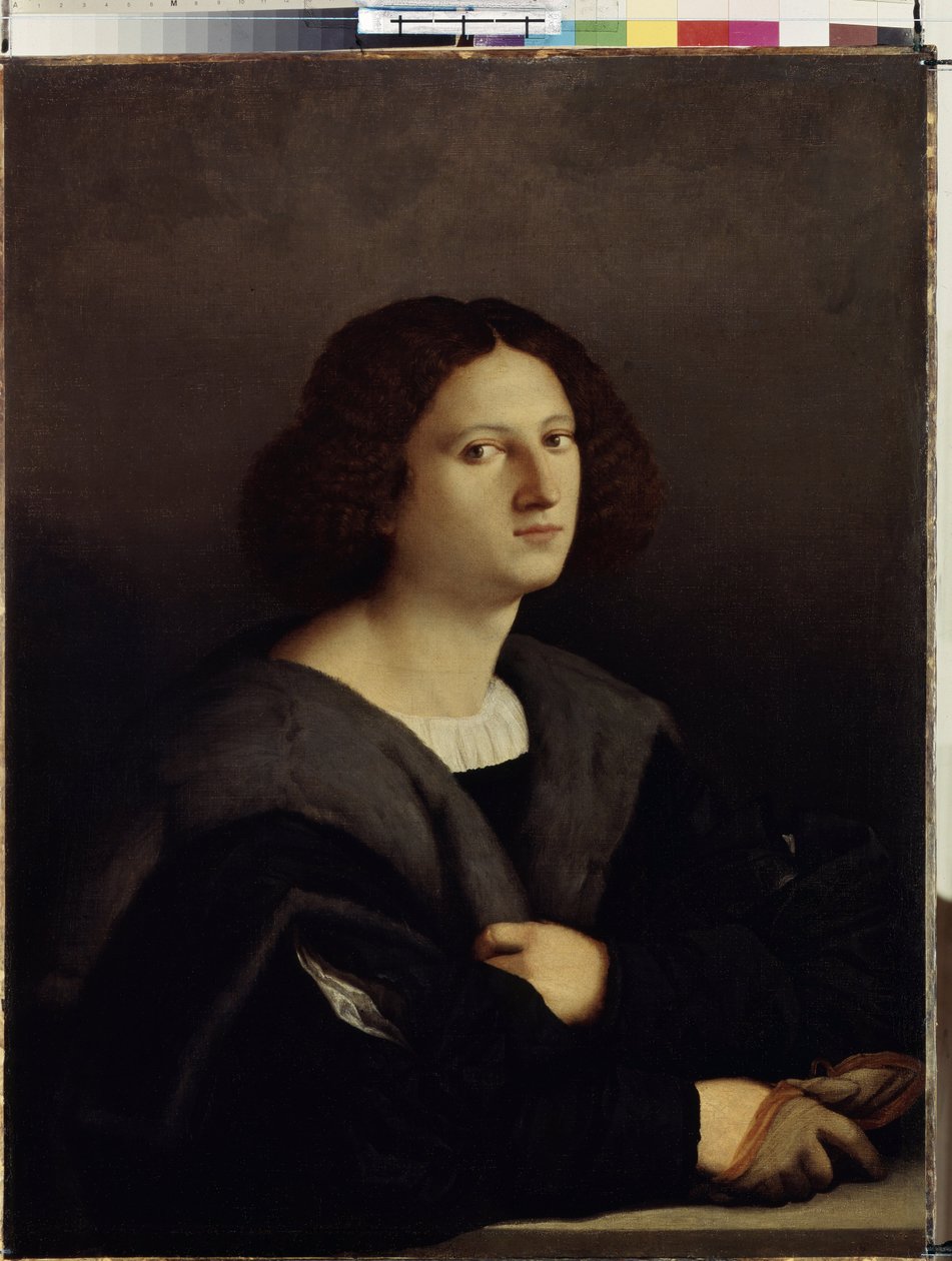 Portret mężczyzny (Portret mężczyzny). Obraz Jacopo Palma il Vecchio (Stary lub starszy autorstwa Jacopo (c.1480 1528) Palma