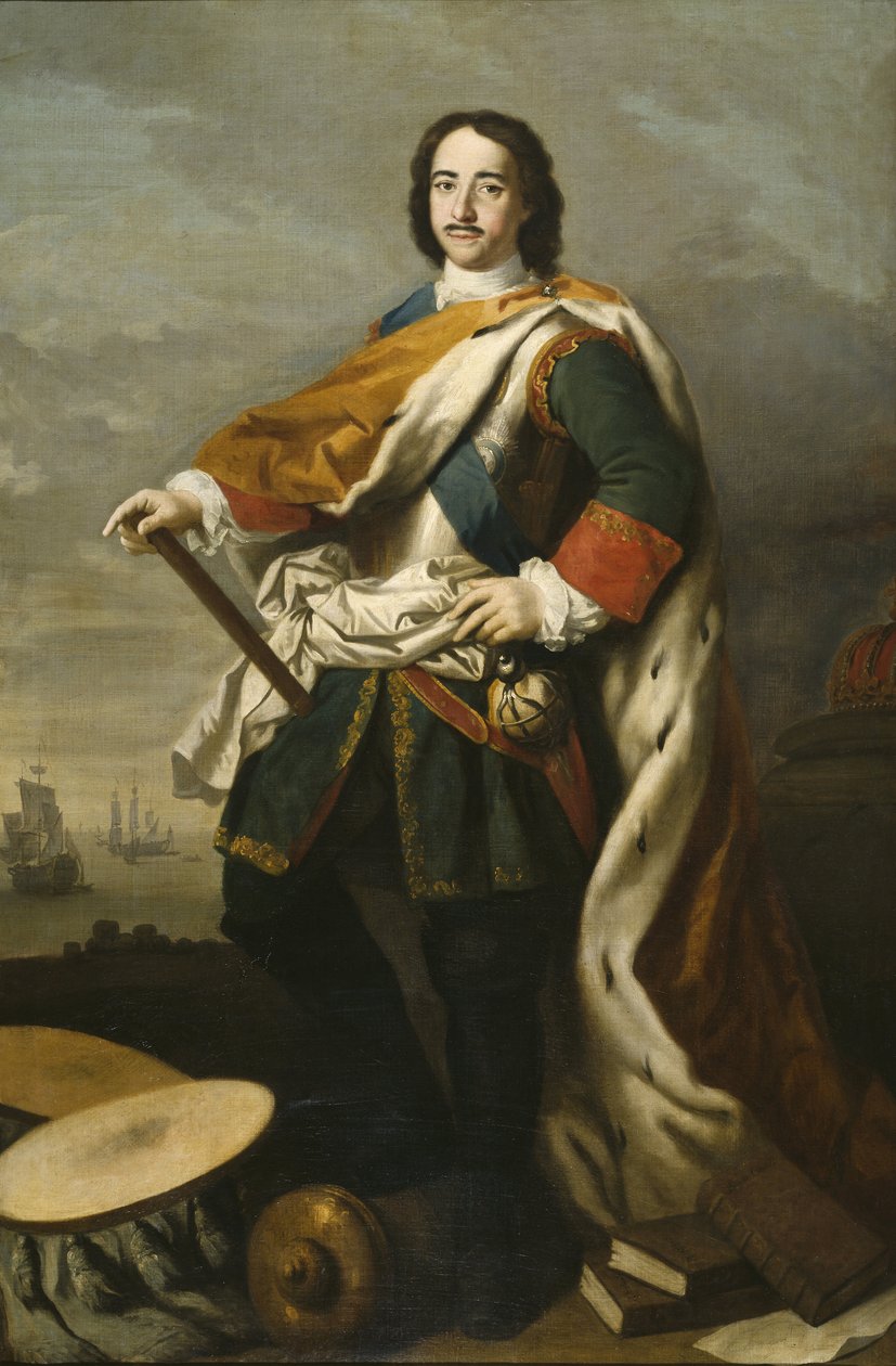 Pierre I le Grand, car de Russie - Portret cesarza Piotra I Wielkiego (1672-1725), autorstwa Amigoniego, Jacopo (1675-1752). Olej na płótnie. Wymiar : 210x139 cm. Muzeum Narodowe w Sztokholmie autorstwa Jacopo Amigoni