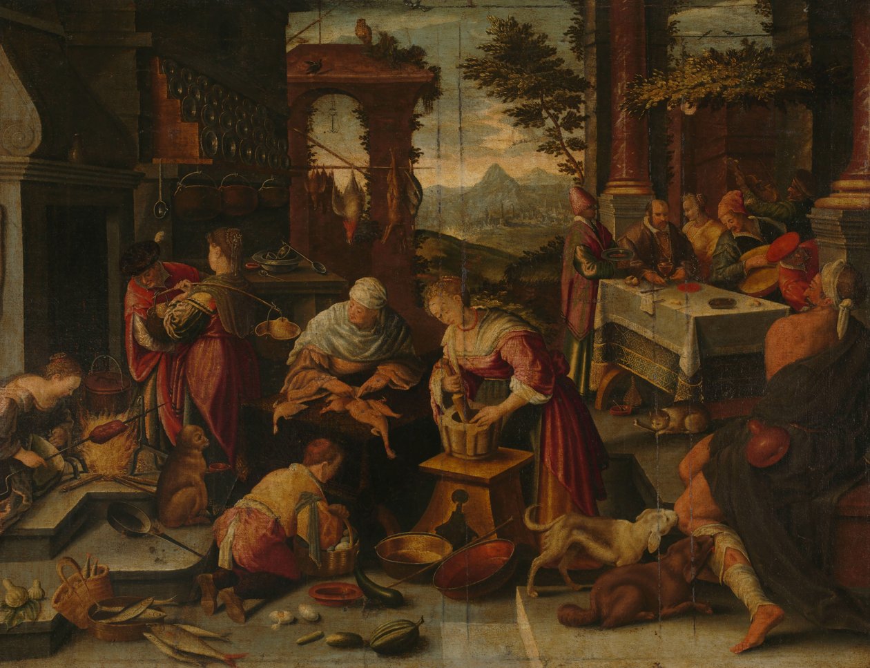 Łazarz i bogacz autorstwa Jacopo Bassano (copy after)