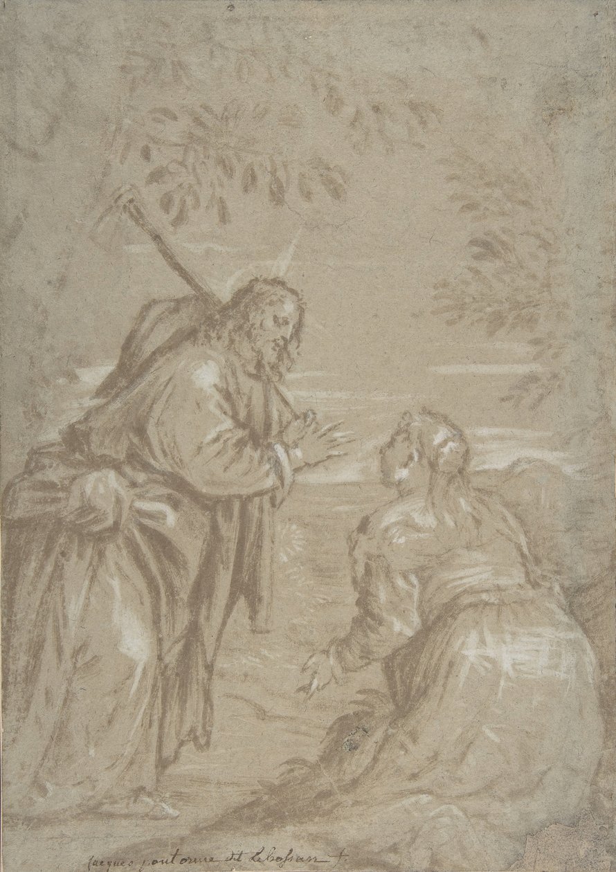Chrystus ukazujący się św. Marii Magdalenie Noli Me Tangere, ca. 1560. autorstwa Jacopo Bassano.