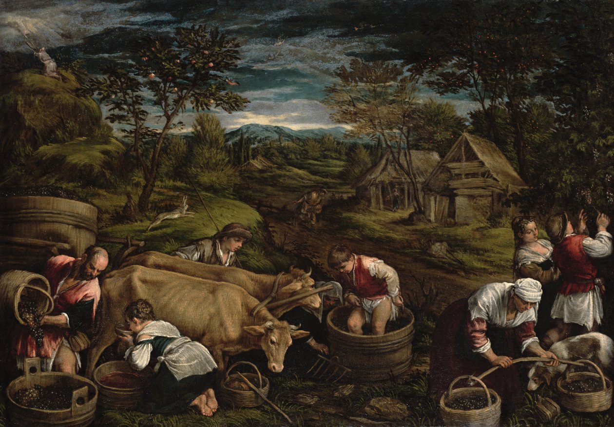 Żniwa, (Mojżesz otrzymuje Dziesięć Przykazań), 1576 (szczegóły patrz 65690) autorstwa Jacopo Bassano
