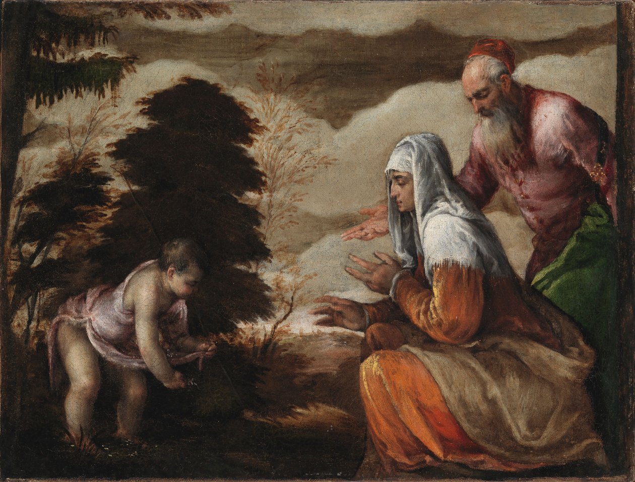 Jan Chrzciciel zbiera kwiaty dla swoich rodziców autorstwa Jacopo Bassano