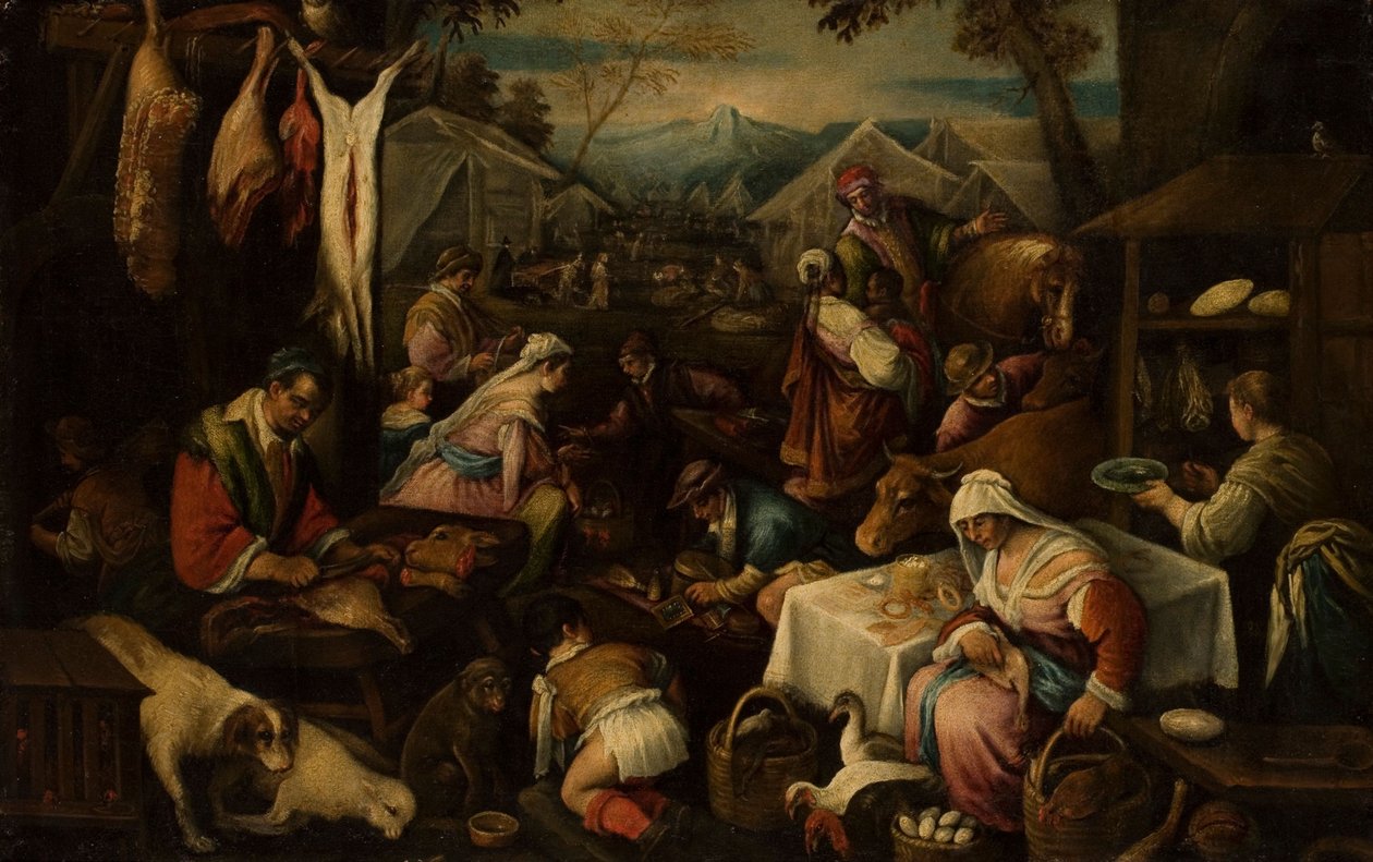 Scena targowa autorstwa Jacopo Bassano