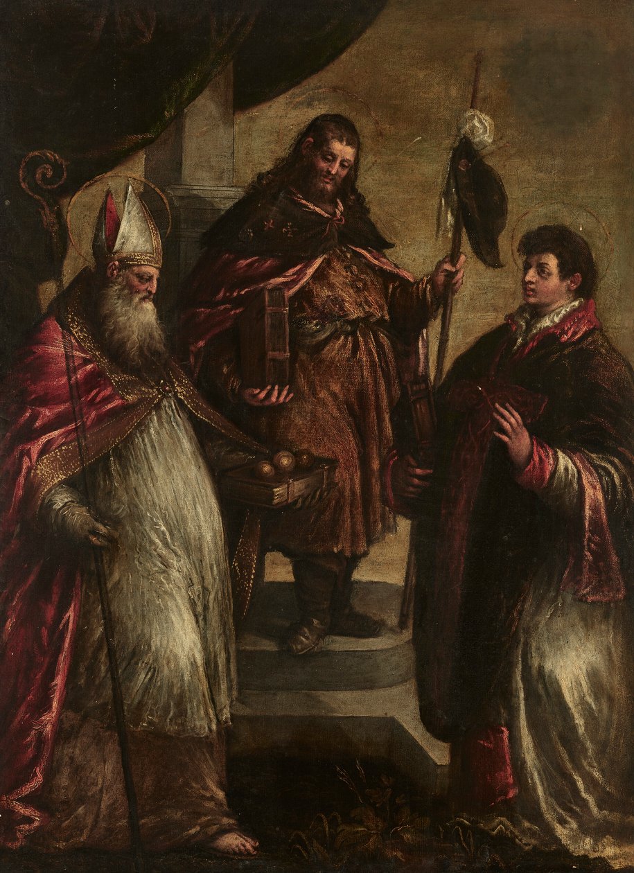 Święci Jakub Większy, Mikołaj i Wawrzyniec autorstwa Jacopo Bassano