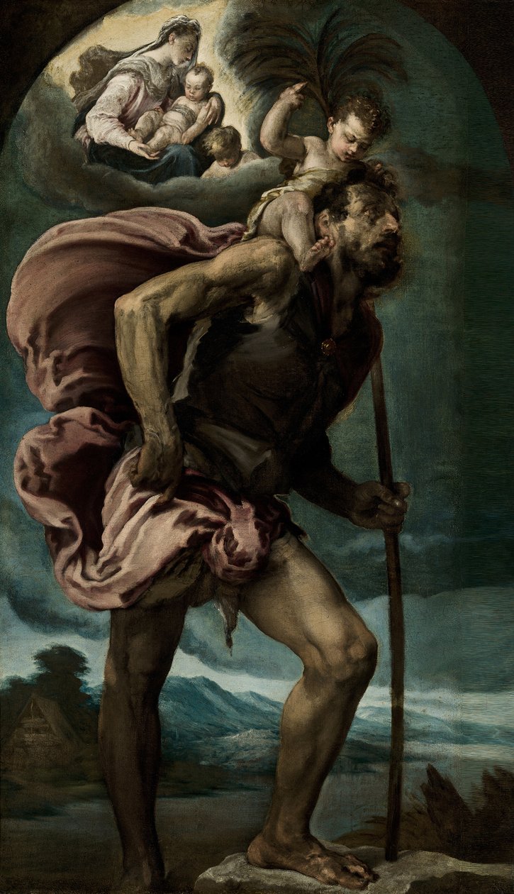 Święty Krzysztof, 1559 autorstwa Jacopo Bassano il vecchio