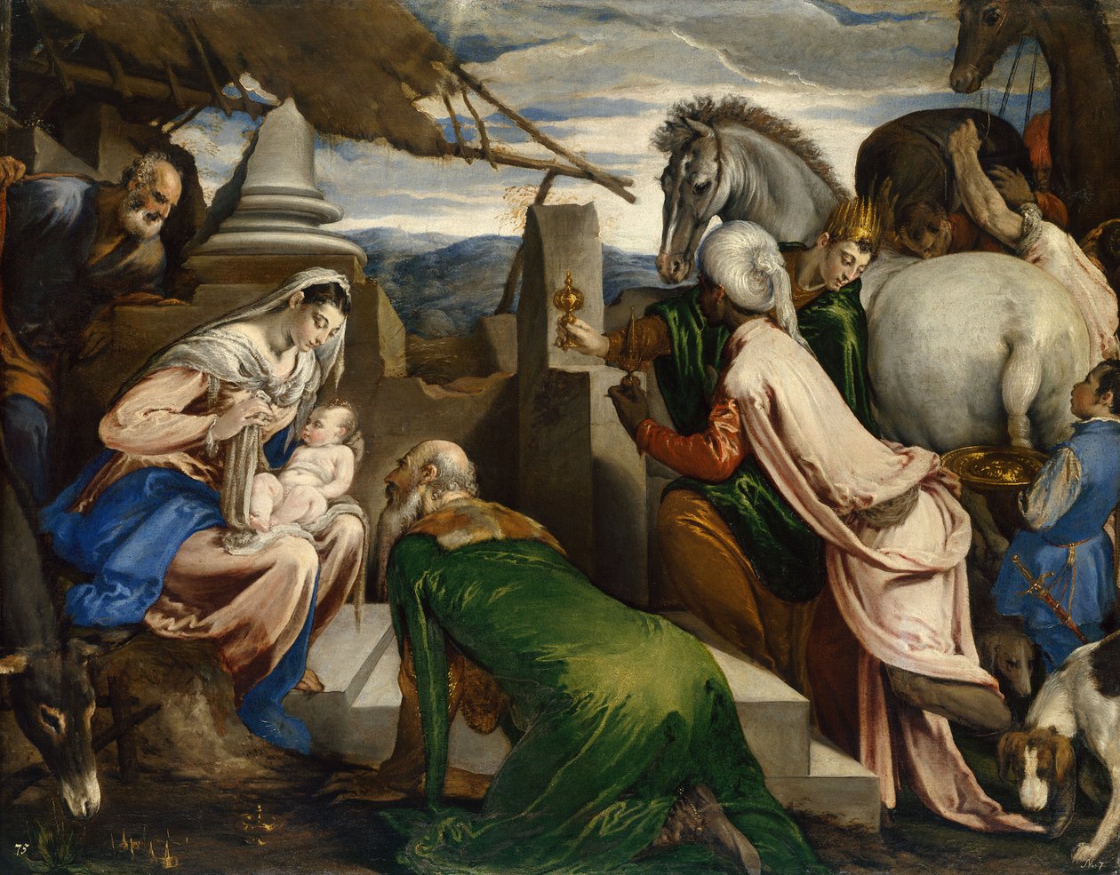 Pokłon Trzech Króli, ok. 1555 autorstwa Jacopo Bassano il vecchio