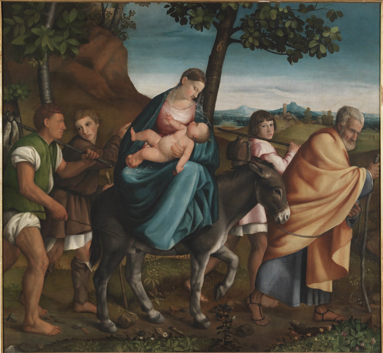 Ucieczka do Egiptu, 1534 autorstwa Jacopo Bassano il vecchio