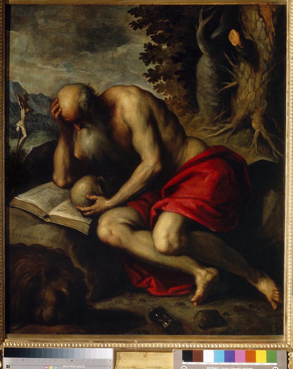 Święty Hieronim. Obraz Jacopo Palma il Giovane Młodszego (1544-1628), olej na płótnie autorstwa Jacopo Il Giovane Palma