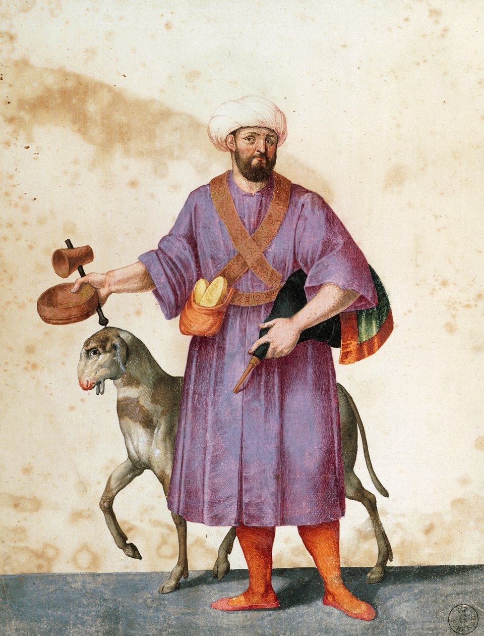 Owczarek turecki z owcami, rysunek Jacopo Ligozzi (1547-1627) autorstwa Jacopo Ligozzi