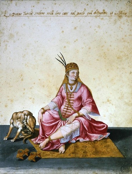 Turczynka (pióro i atrament z akwarelą na papierze) autorstwa Jacopo Ligozzi