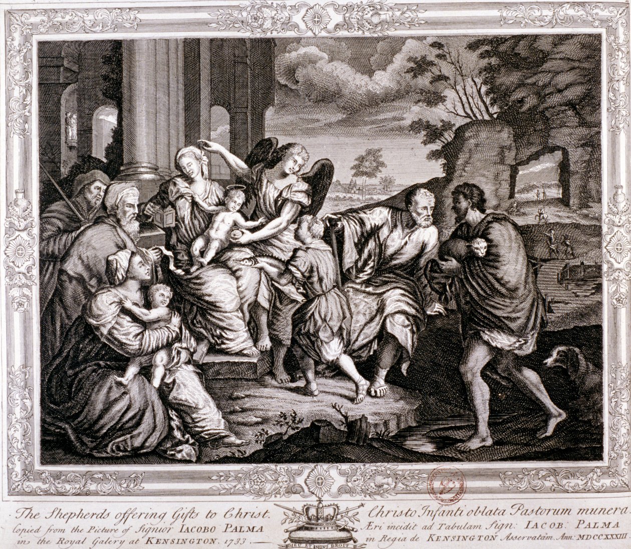 Pasterze ofiarujący dary Chrystusowi, 1733 autorstwa Jacopo Palma