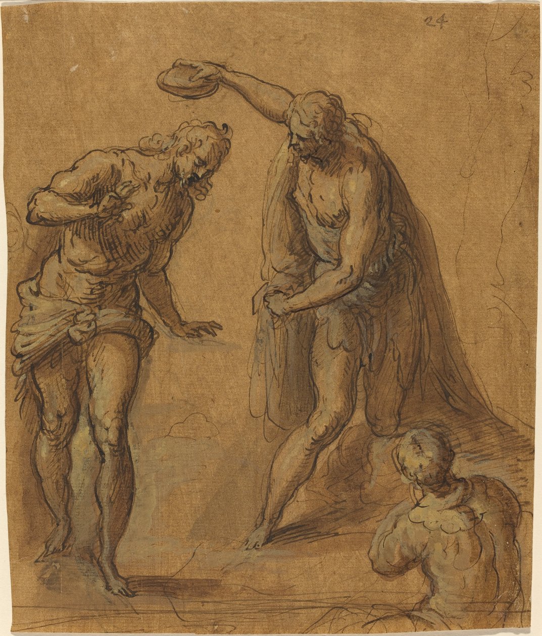 Szkic do chrztu Chrystusa autorstwa Jacopo Palma il Giovane