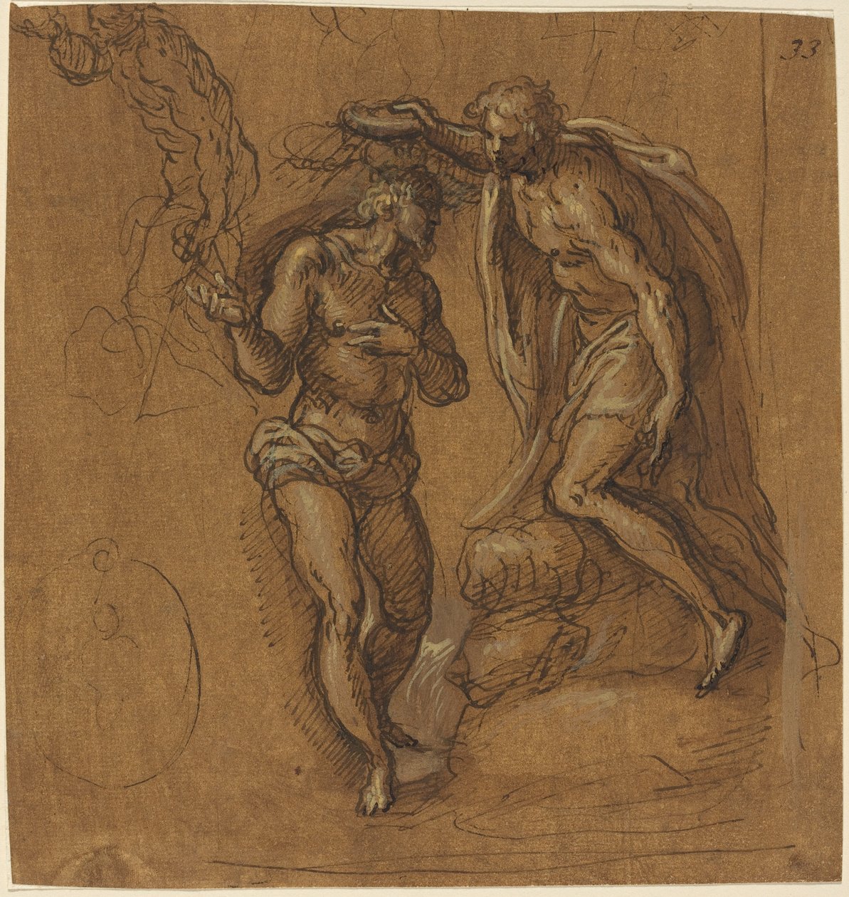 Szkic do chrztu Chrystusa autorstwa Jacopo Palma il Giovane