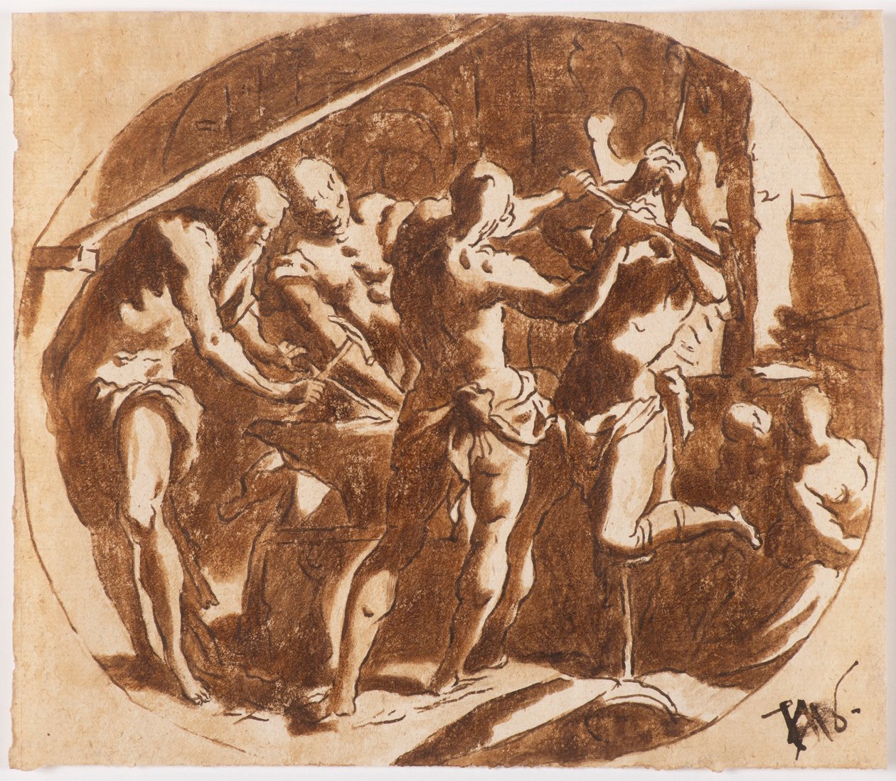 Hefajstos w Kuźni. autorstwa Jacopo Palma il Giovane the Younger