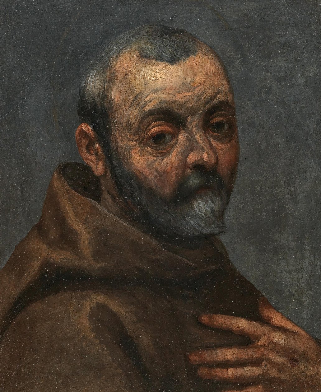 Autoportret jako mnich. autorstwa Jacopo Palma il Giovane the Younger