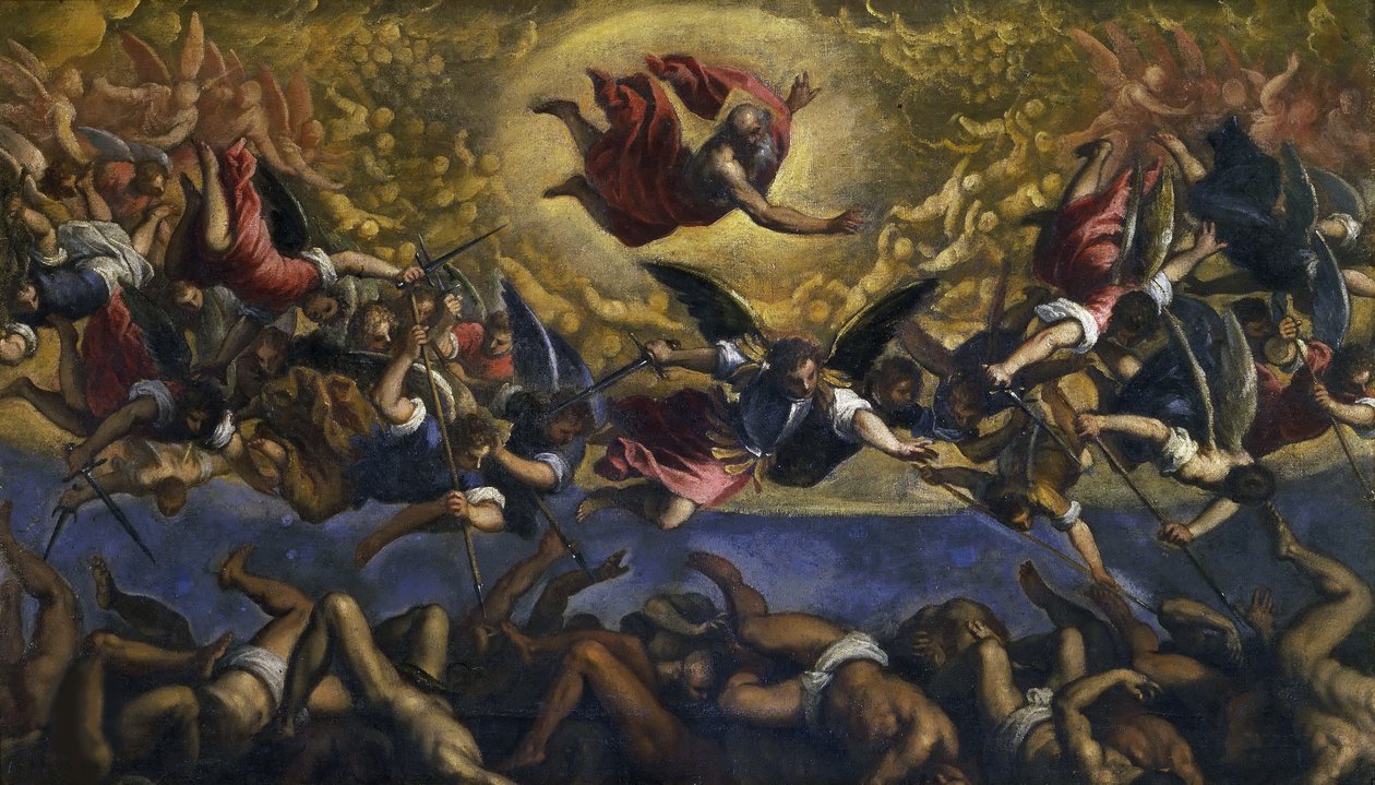 Upadek zbuntowanych aniołów, c. 1615-1620. autorstwa Jacopo Palma il Giovane the Younger