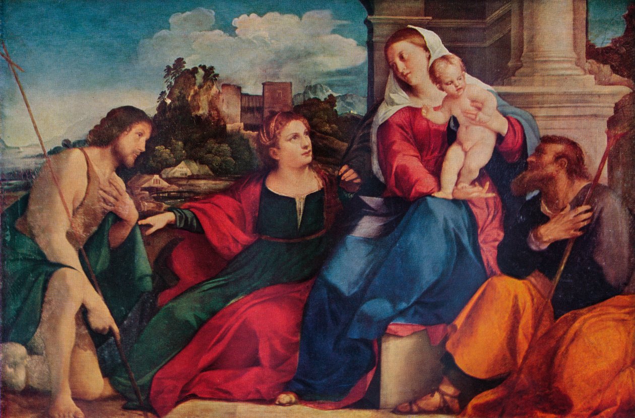 „Święta rozmowa”, c1525 autorstwa Jacopo Palma il Vecchio