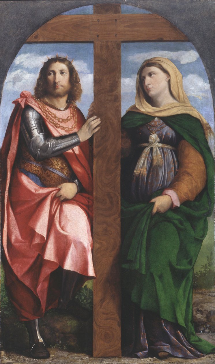 Podwyższenie Krzyża. Święci Konstantyn Wielki i Helena, 1520-1522. autorstwa Jacopo Palma il Vecchio the Elder