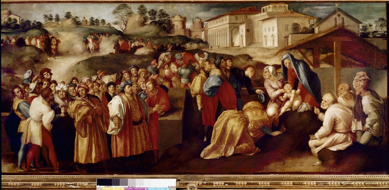 Pokłon Trzech Króli (olej na drewnie) autorstwa Jacopo Pontormo