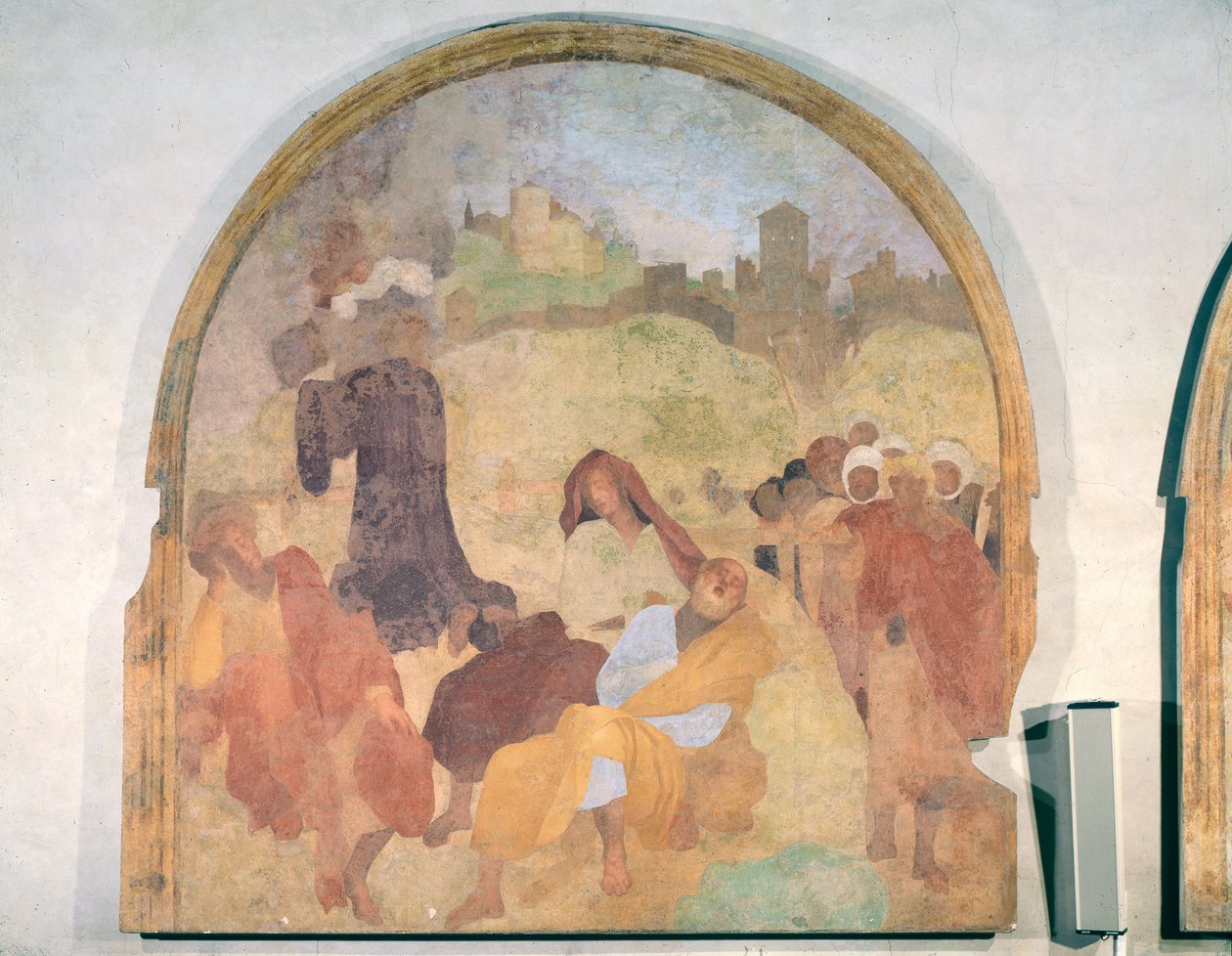 Chrystus w ogrodzie, luneta z cyklu fresk męki, 1523-6 autorstwa Jacopo Pontormo