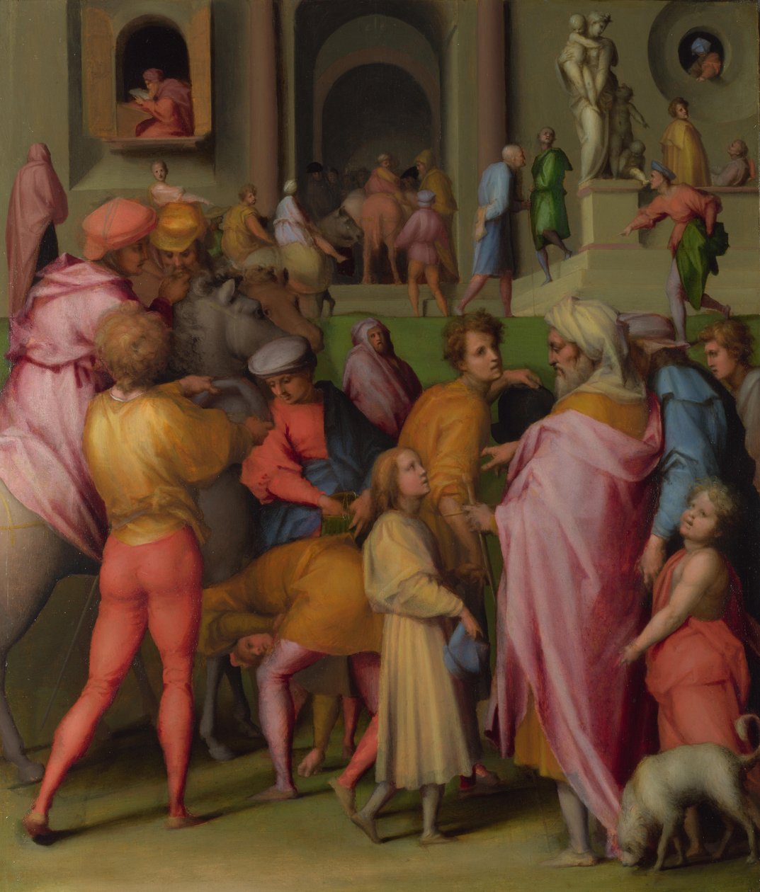 Józef sprzedany Potyfarowi ze Scen z dziejów Józefa, ok. 1515 autorstwa Jacopo Pontormo