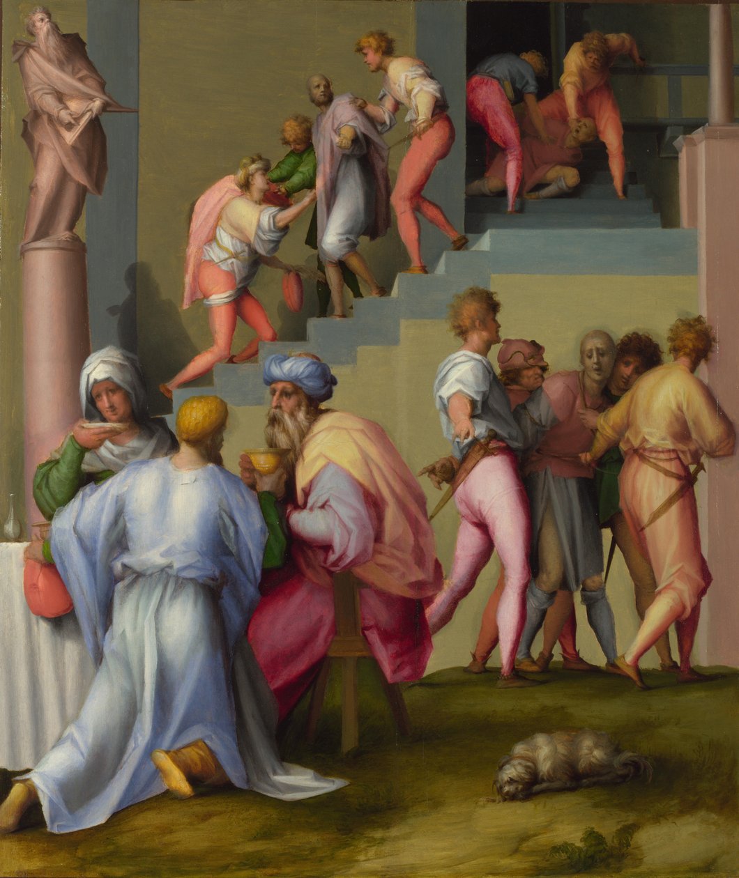 Faraon z kamerdynerem i piekarzem ze Scen z dziejów Józefa, ok. 1515 autorstwa Jacopo Pontormo