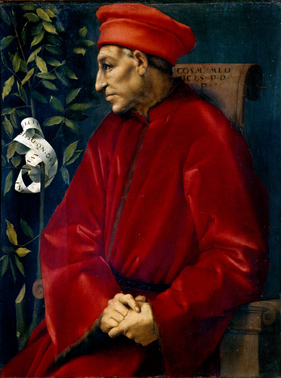 Portret Cosimo (Cosimo de Medici), znany jako Cosimo the Old Medici (1389-1464) Obraz Jacopo (Iacopo) Carrucci dit il Pontormo (Pontormo) (1494-1556) autorstwa Jacopo Pontormo