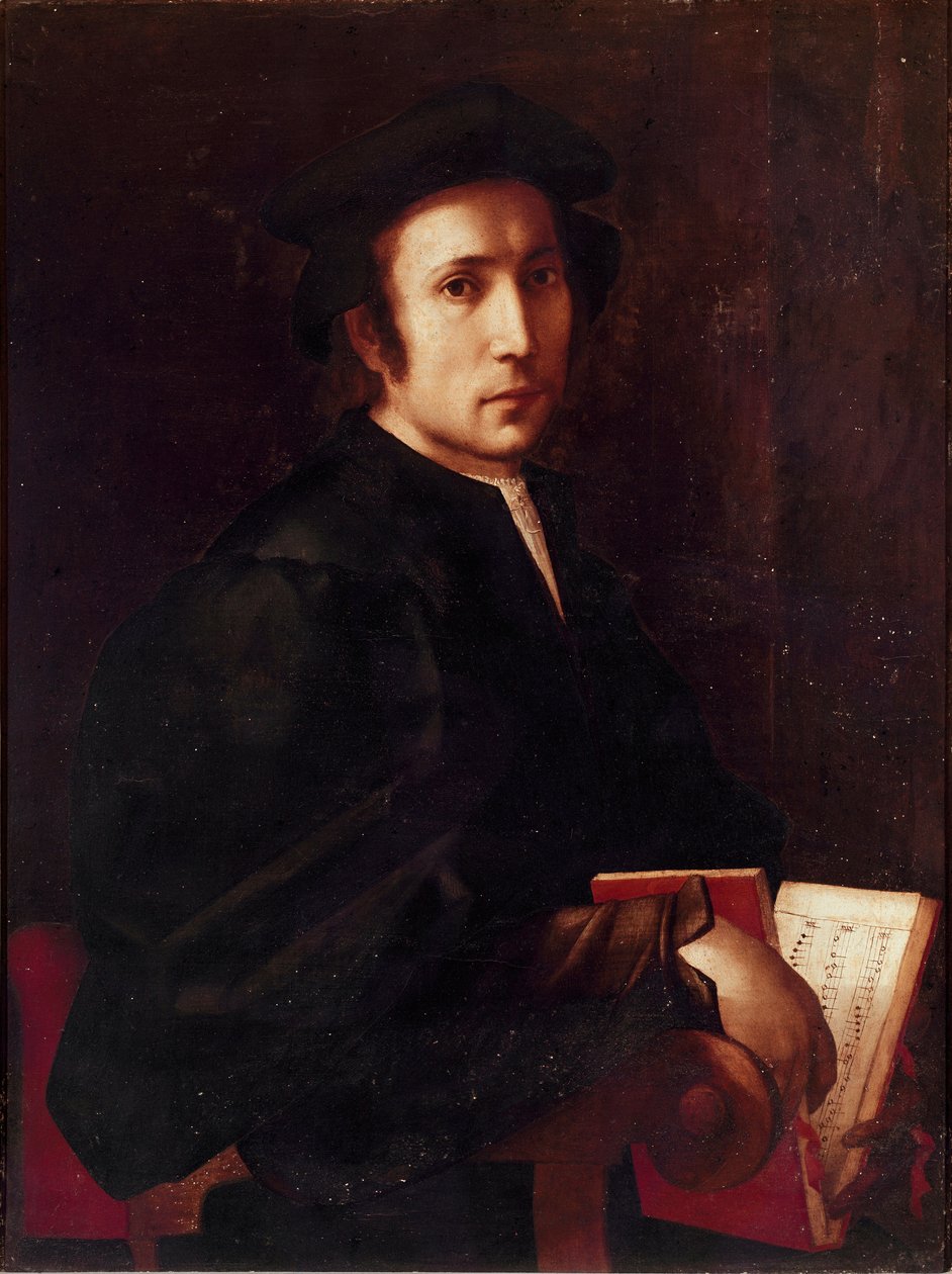 Portret Muzyka Malarstwo Jacopo (Iacopo) Carrucci dit il Pontormo (Pontormo) (1494-1556) 1518-1519 Nd 88x67 cm Florencja, Galleria degli Uffizi (Uffizi) autorstwa Jacopo Pontormo