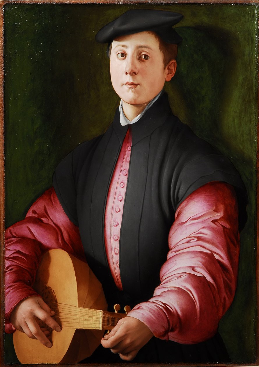 Portret lutnisty, ok. 1528-1529 (olej na desce) autorstwa Jacopo Pontormo
