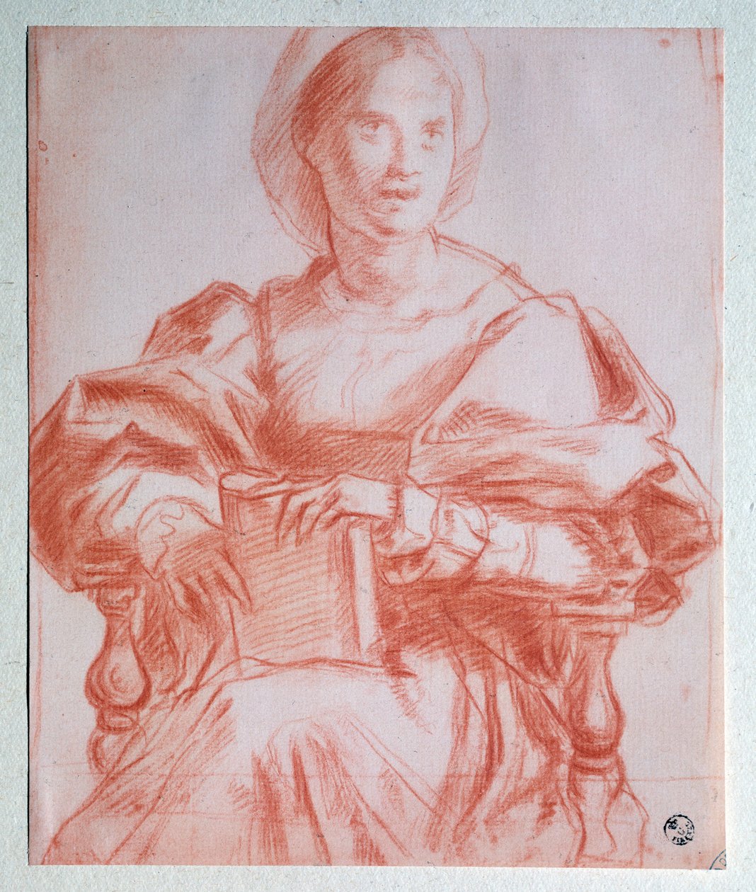 Siedząca Pani - Rysunek autorstwa Jacopo Pontormo
