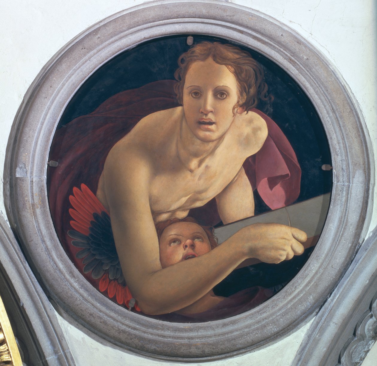 Św. Mateusz, tondo z kopuły Ewangelistów, 1528 (panel) autorstwa Jacopo Pontormo