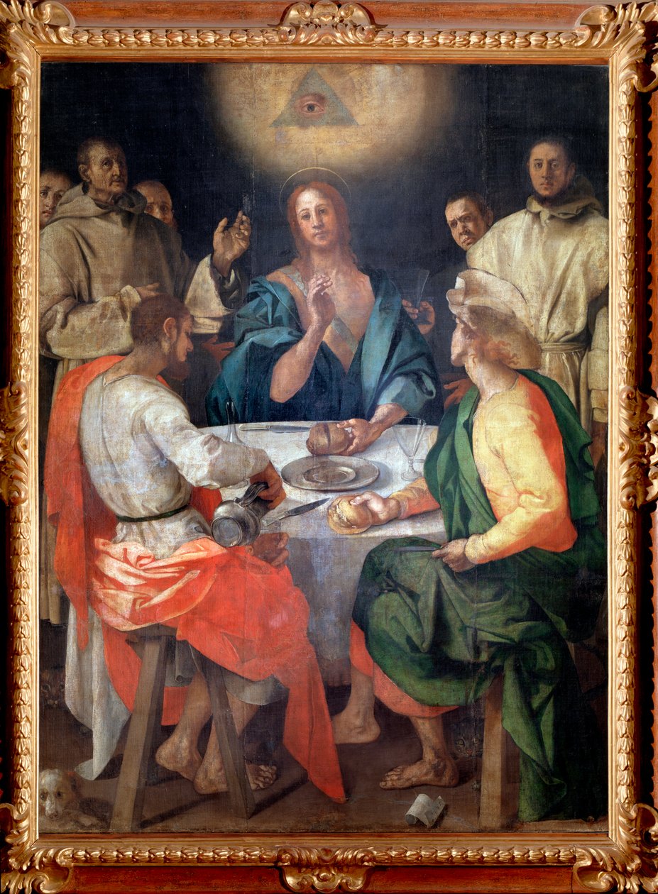 Wieczerza w Emaus - olej na płótnie autorstwa Jacopo Pontormo