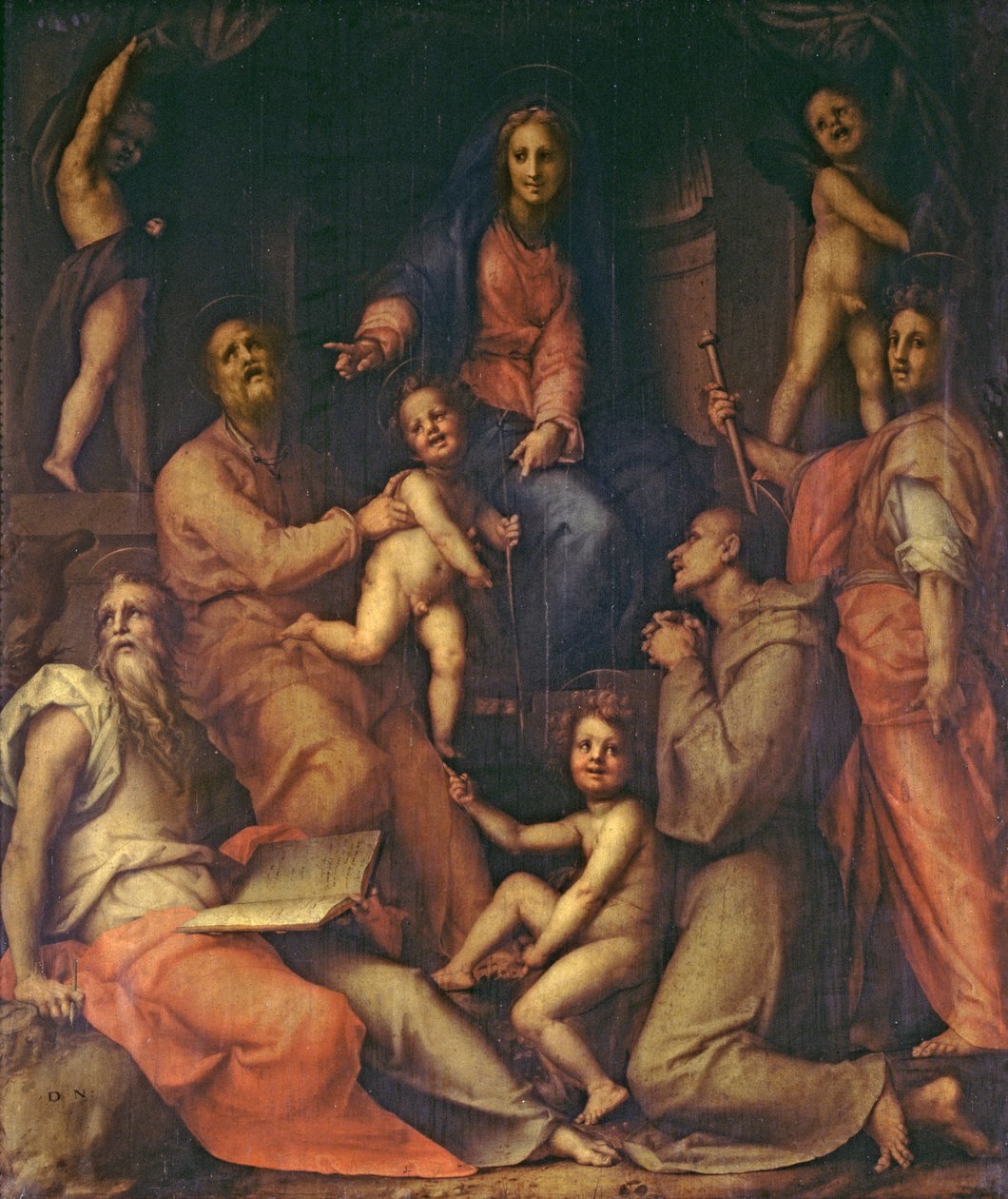 Święta Rodzina ze Świętymi autorstwa Jacopo Pontormo