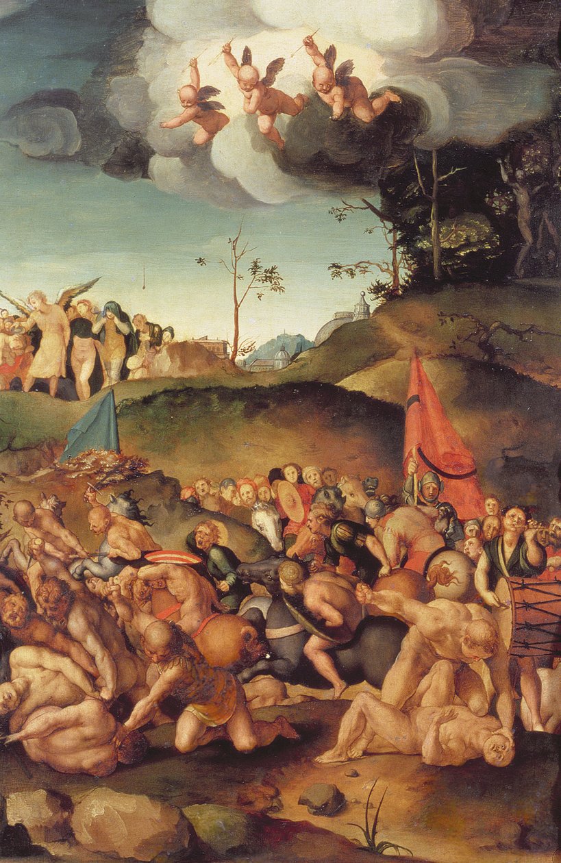 Męczeństwo dziesięciu tysięcy, 1529-30 (panel) autorstwa Jacopo Pontormo