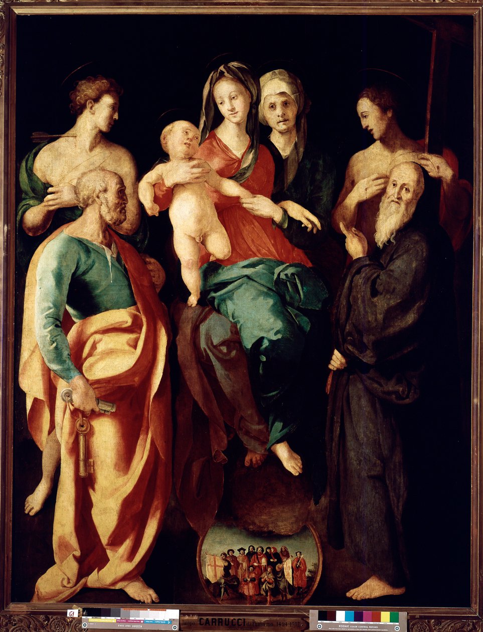 Dziewica z Dzieciątkiem ze św. Anną i czterema świętymi (Malarstwo autorstwa Jacopo Pontormo