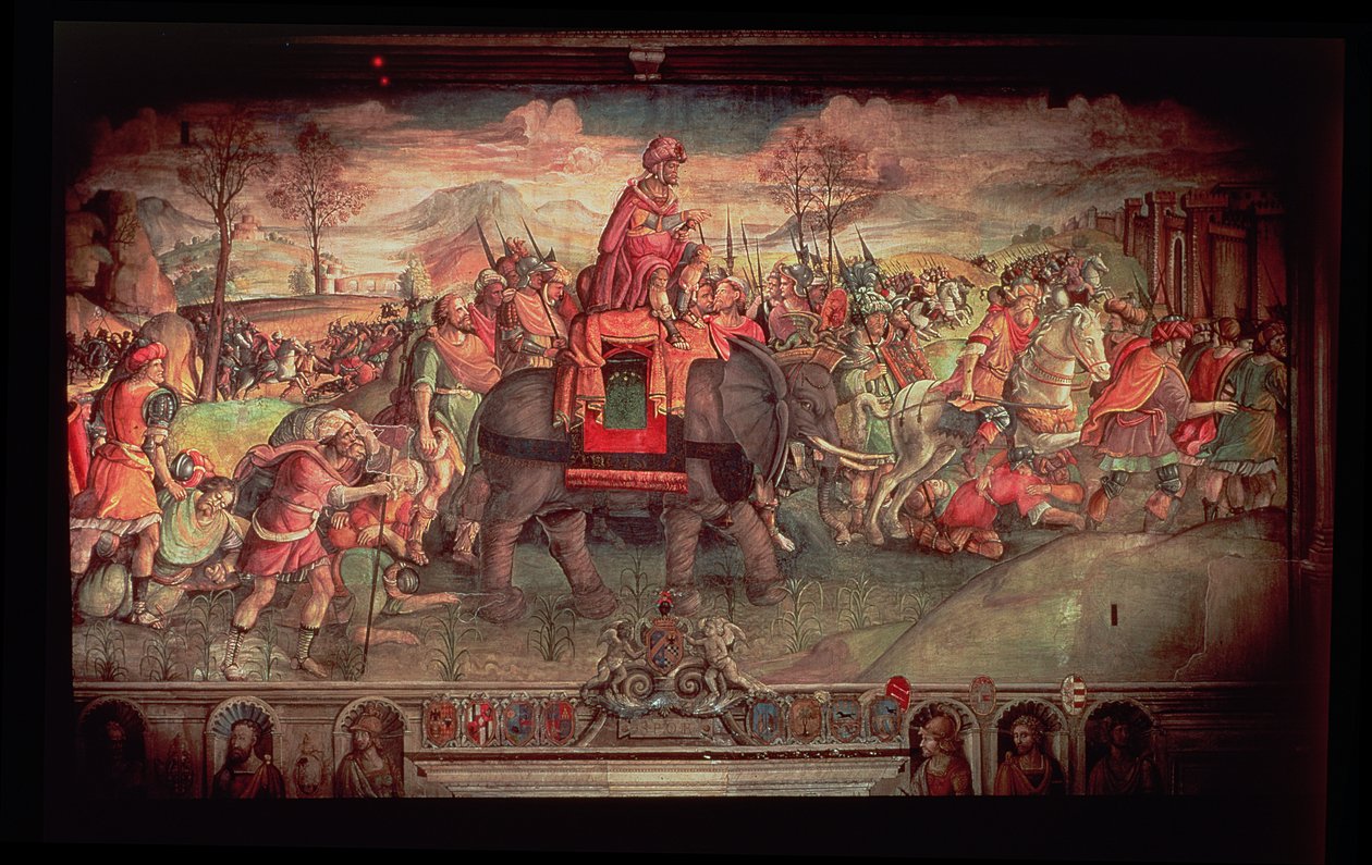 Hannibal przekraczający Alpy autorstwa Jacopo Ripanda