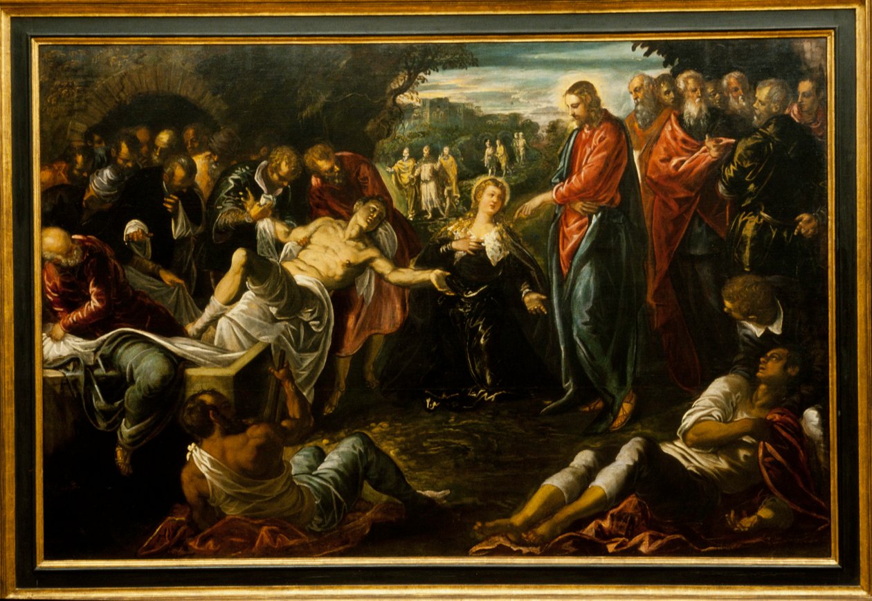Wskrzeszenie Łazarza autorstwa Jacopo Robusti (studio of) Tintoretto