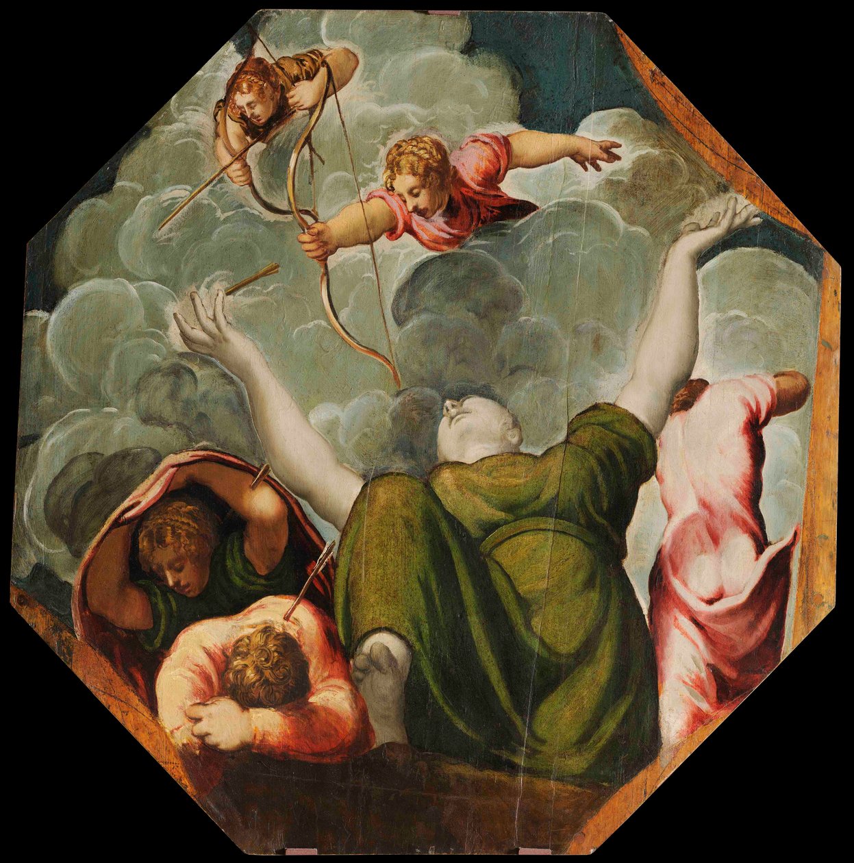 Apollo i Diana karzą Niobe zabijając jej dzieci, ok. 1541. autorstwa Jacopo Robusti Tintoretto