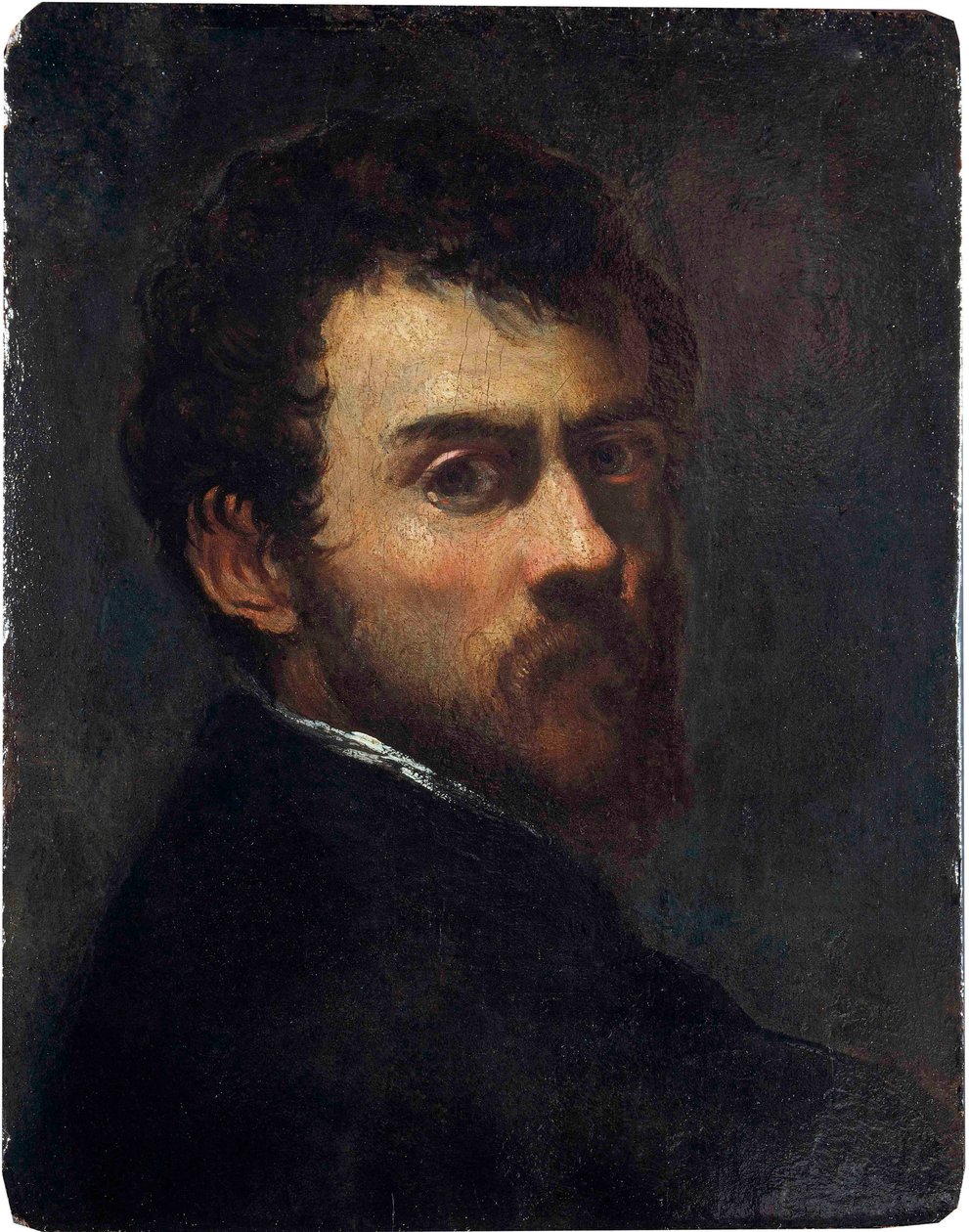 ""Autoportret jako młody człowiek"" (Autoportret jako młody mężczyzna) Obraz Jacopo Tintoretto powiedział Tintoretto (1518-1594) - 1548 - Olej na desce Wymiary 45,7x36,8 cm Muzeum Wiktorii i Alberta autorstwa Jacopo Robusti Tintoretto