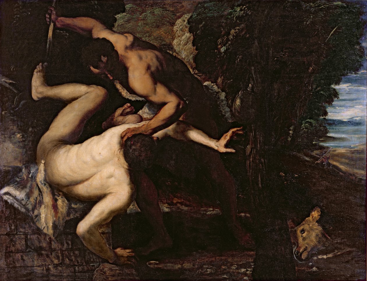 Kain zabija Abla autorstwa Jacopo Robusti Tintoretto