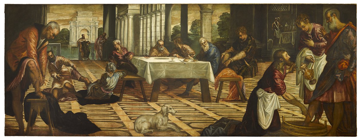 Chrystus umywa stopy swoim uczniom, ok. 1930 1545-55 autorstwa Jacopo Robusti Tintoretto