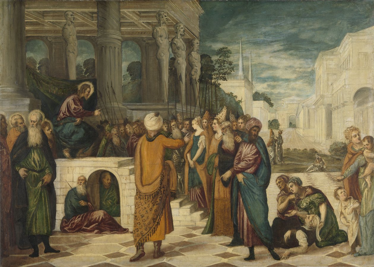 Chrystus i cudzołożnica, 1550-80 autorstwa Jacopo Robusti Tintoretto