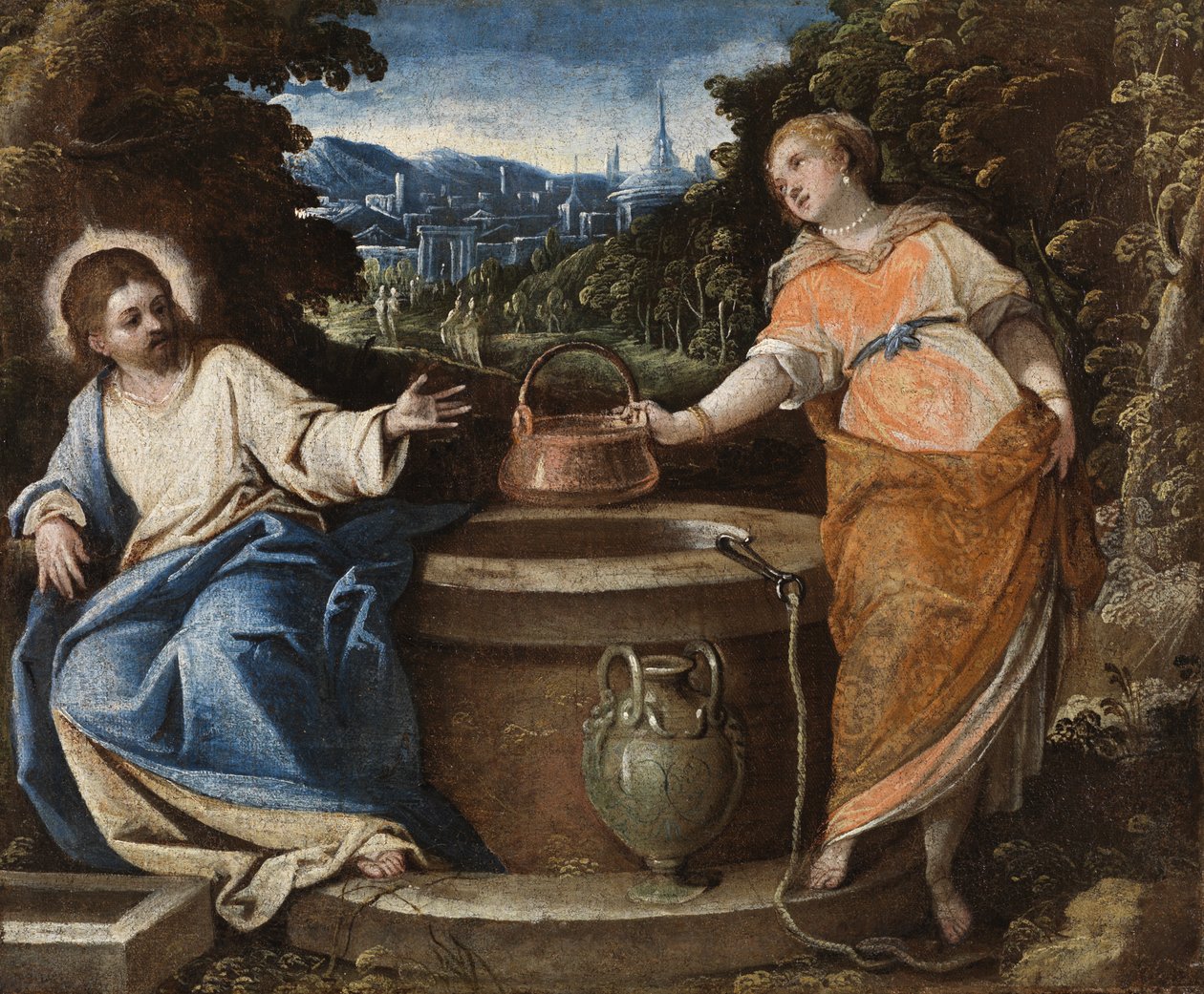 Chrystus i Kobieta z Samarii, ok. 1550-75 autorstwa Jacopo Robusti Tintoretto