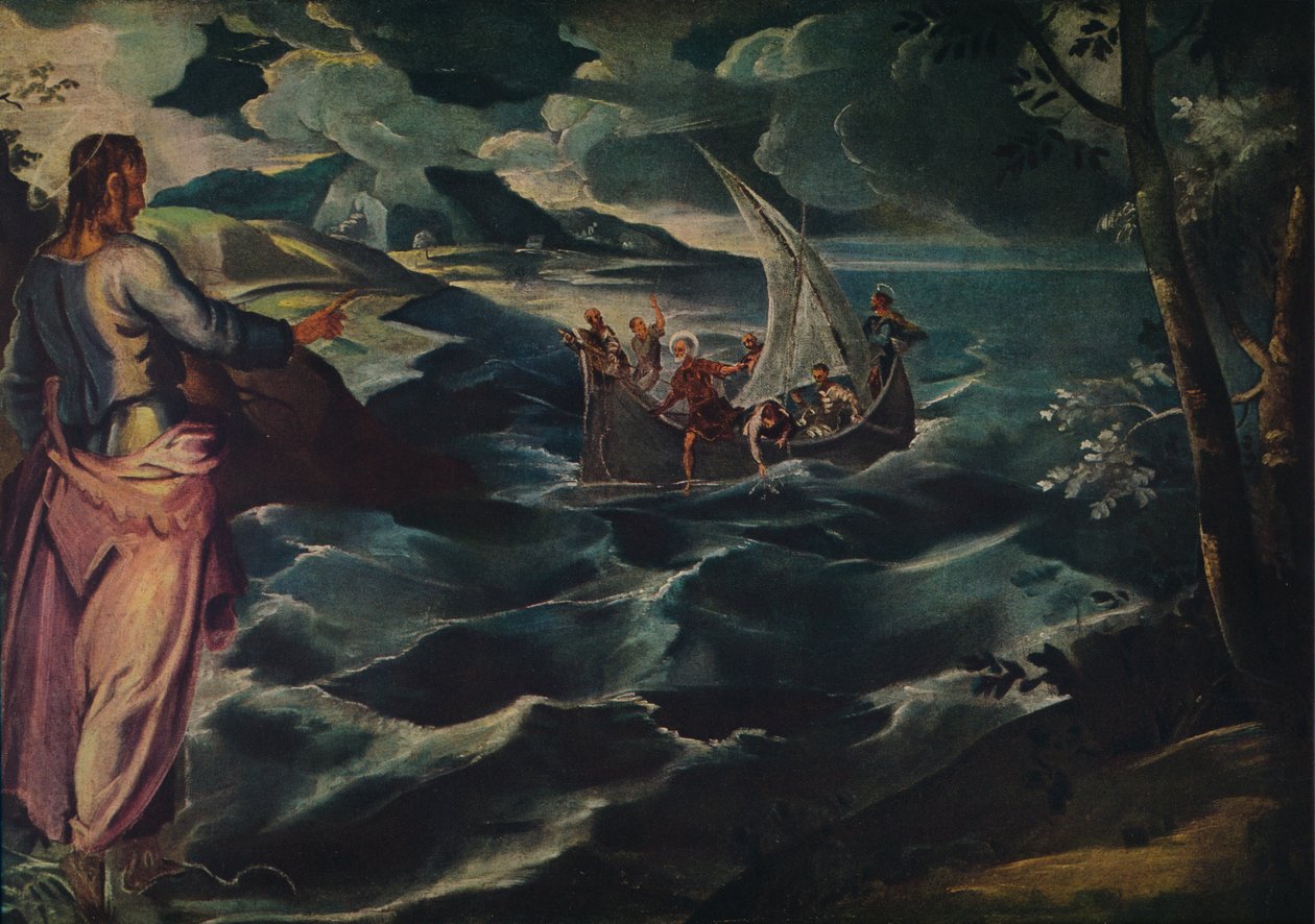 Chrystus nad Morzem Galilejskim, ok. 1575-1580. autorstwa Jacopo Robusti Tintoretto