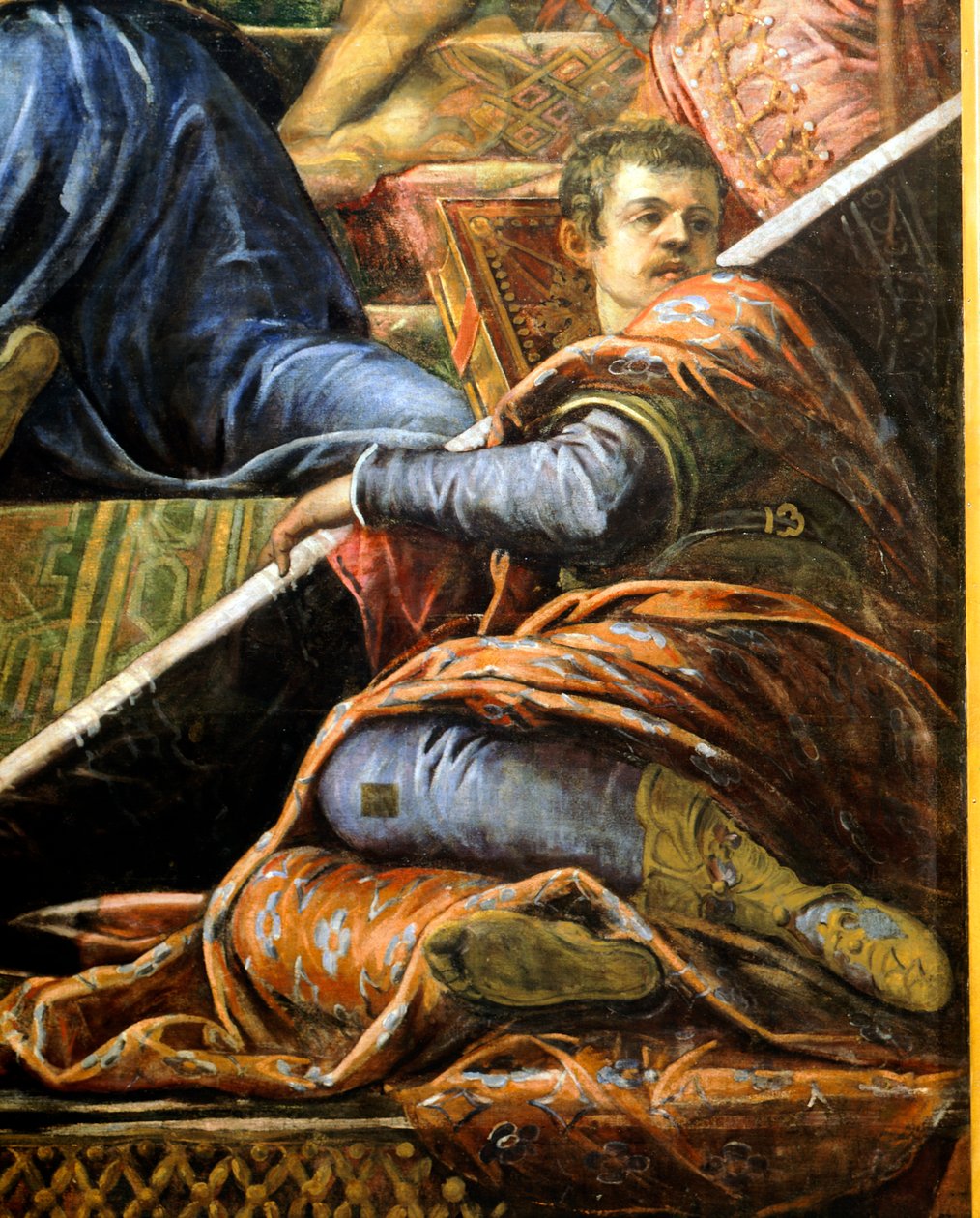 Doge Niccolo da Ponte odbierający gałązkę oliwną z Wenecji, Jacopo Robusti znany jako Tintoretto (1518-1594), Detail, Sala del Maggior Consiglio (Sala Wielkiej Rady), Palazzo Ducale, Wenecja autorstwa Jacopo Robusti Tintoretto
