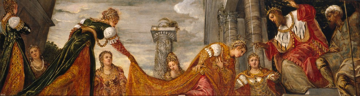 Estera przed Aswerusem, 1552-55 autorstwa Jacopo Robusti Tintoretto